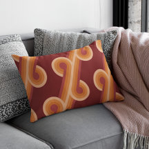 Maroon foncé orange Cercles rétro rouge Motif d'ar