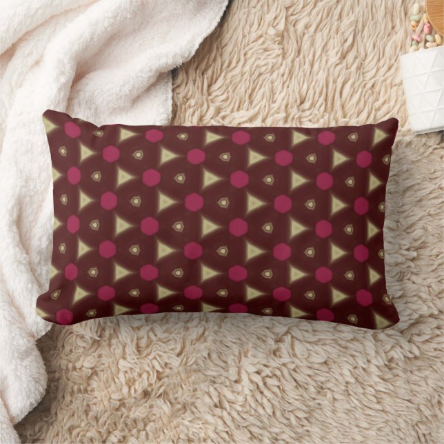 Coussin Rectangle Maroon geometric throw pillow (Couverture)