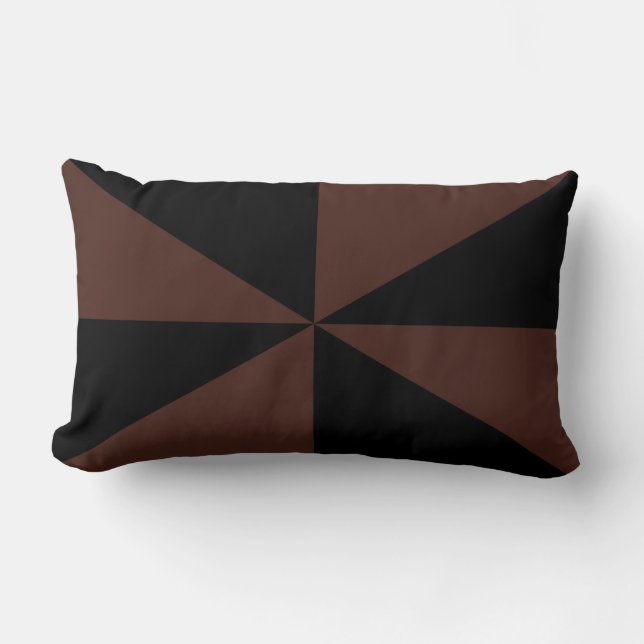 Coussin Rectangle Marron et noir Pinwheel (Recto)