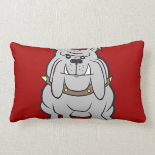 Coussin Rectangle Mascotte de bouledogues sur les cadeaux rouges