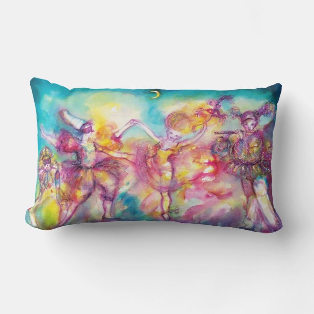 Coussin Rectangle MASQUERADE BALL, Mardi Gras Masques, Danse, Musiqu (Recto)