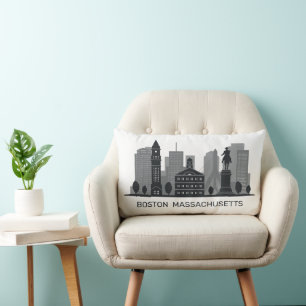 Coussin Rectangle Massachusetts de Boston