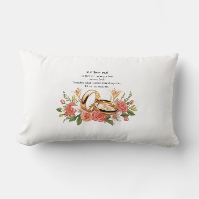 Coussin Rectangle Matthieu 19:6 Mariage lancer l'oreiller (Recto)