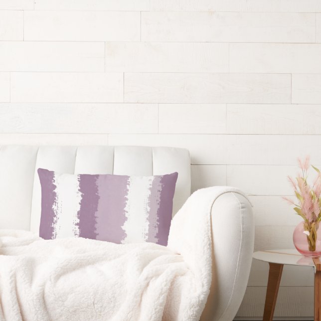 Coussin Rectangle Mauve, Grandes Abstraites Blanches (Canapé)