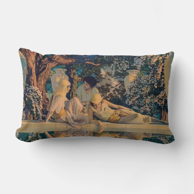 Coussin Rectangle Maxfield Parrish Le Jardin d'Allah 1918 Beaux-Arts (Recto)