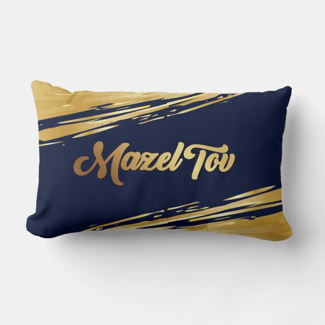 Coussin Rectangle Mazel Tov Gold Félicitations Voeux Note (Recto)