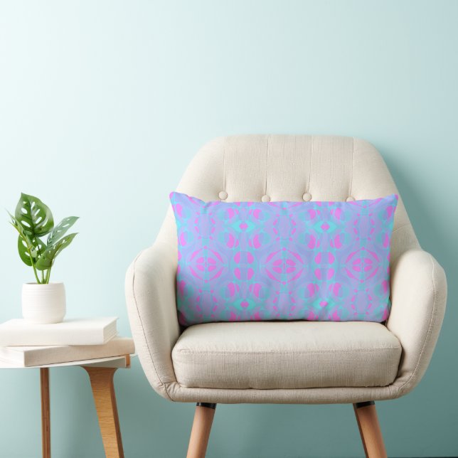 Coussin Rectangle Mazipoodles Neuro Art Lilac rose Turquoise (Chaise)