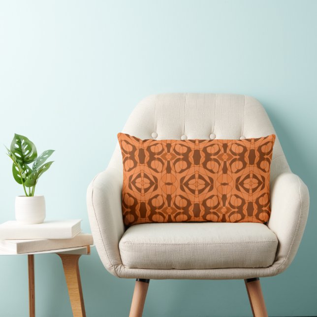 Coussin Rectangle Mazipoodles Neuro Art - Mid Dusty Orange Brown (Chaise)