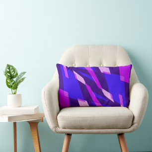 Coussin Rectangle Mazipoodles Résumé Perspective Indigo Fuchsia