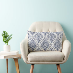 Coussin Rectangle Médaillon Indigo