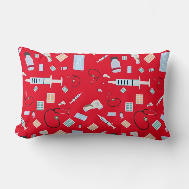 Coussin Rectangle Médecin de santé Motif Fournitures Médicales (Recto)