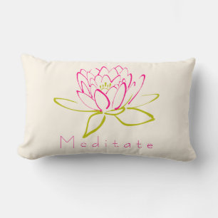 Coussin Rectangle Méditez. Fleur Lotus / Illustration de la couche d