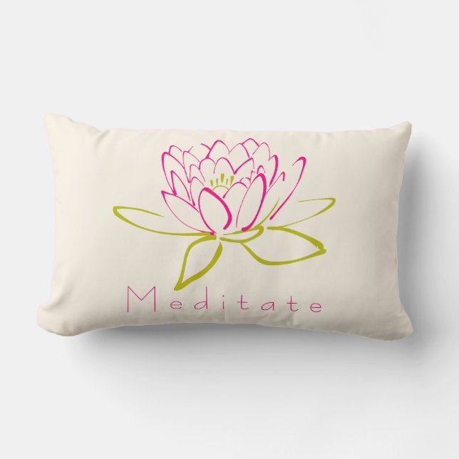 Coussin Rectangle Méditez. Fleur Lotus / Illustration de la couche d (Recto)