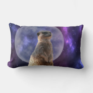 Coussin Rectangle Meerkat Sur Blue Moonlight Night Watch,