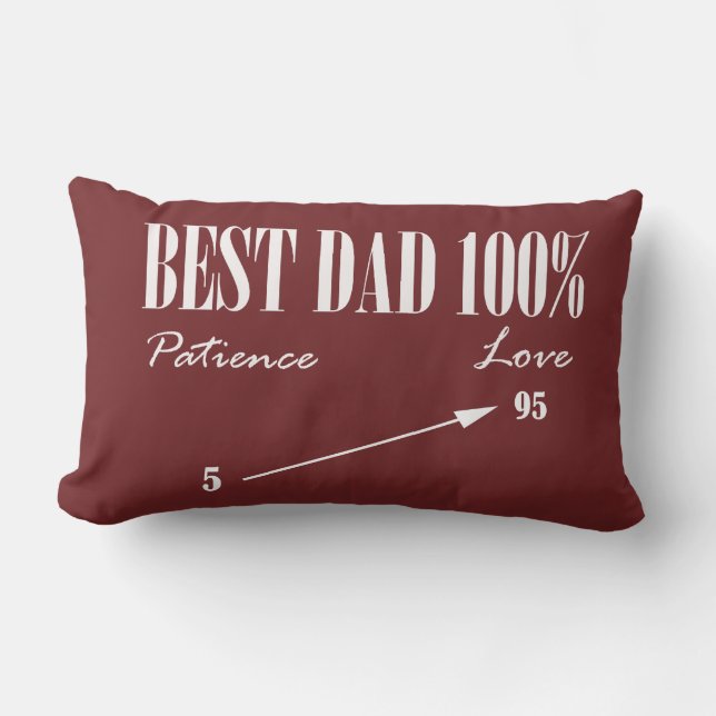 Coussin Rectangle Meilleur papa 100% Aimer Patience Funky Père Cushi (Recto)