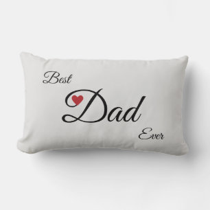 Coussin Rectangle Meilleur papa coeur moderne sur argent