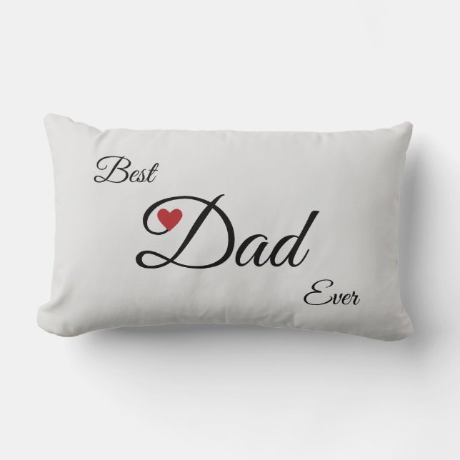 Coussin Rectangle Meilleur papa coeur moderne sur argent (Recto)