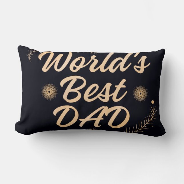 Coussin Rectangle Meilleur Papa du Monde  Typographie Simple Pères (Recto)