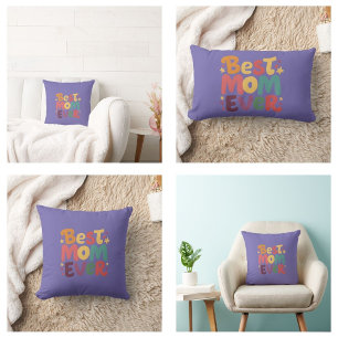 Coussin Rectangle Meilleure Maman de Tous les Temps Coeurs et Étoile