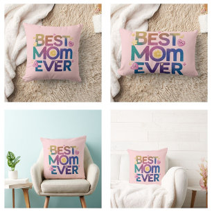 Coussin Rectangle Meilleure Maman Ever Cœurs & Fleurs