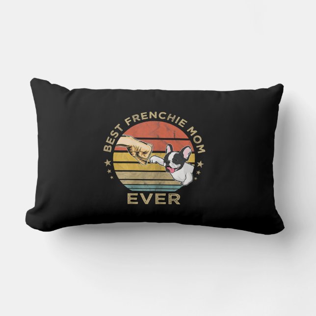 Coussin Rectangle meilleure maman française | cadeau bulldog françai (Recto)