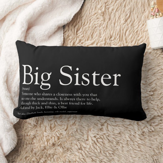 Coussin Rectangle Meilleure Sœur du Monde Définition Simple Moderne (Couverture)