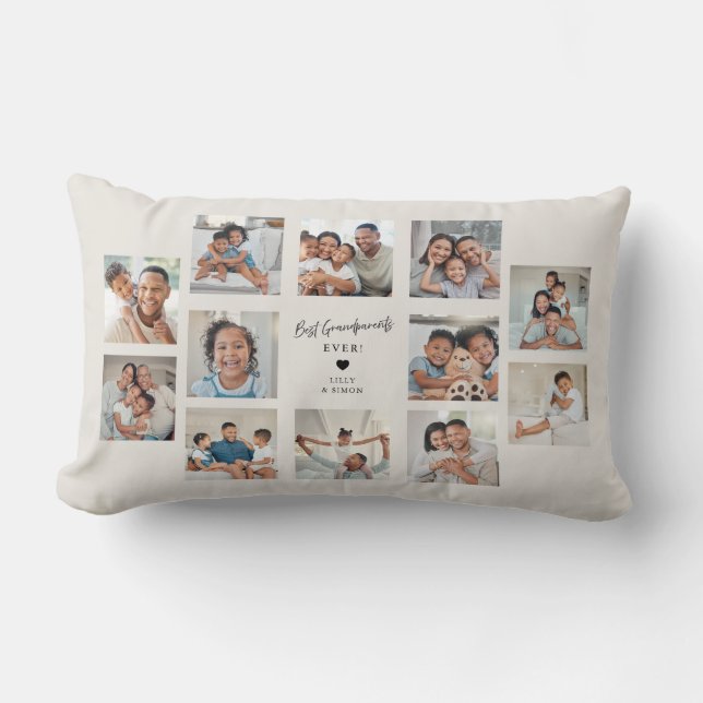 Coussin Rectangle Meilleurs Grands-Parents du Monde Collage Multi Ph (Recto)