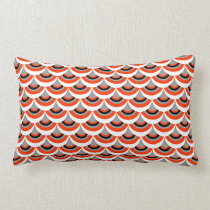 Coussin Rectangle Mélange noir gris orange Motif géométrique mode