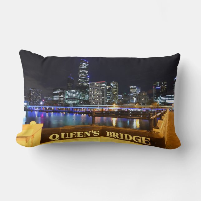 Coussin Rectangle Melbourne Australie Lumières CBD au-dessus du pont (Recto)