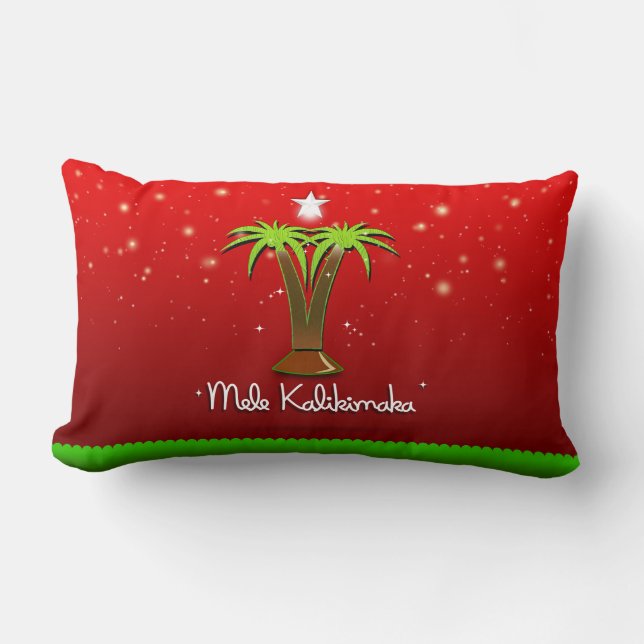 Coussin Rectangle Mele Kalikimaka Palm Tree pour Noël (Recto)