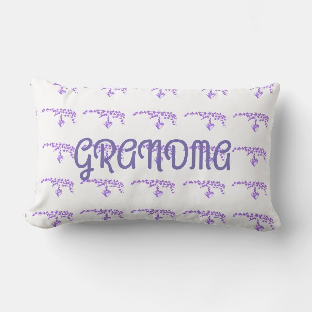 Coussin Rectangle Mémé Fleurs Violettes (Recto)