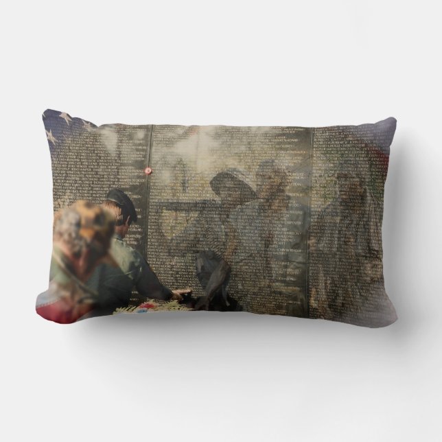 Coussin Rectangle Mémorial des Vétérans du Vietnam (Recto)