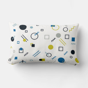 Coussin Rectangle Memphis, cool, tendance, art géométrique moderne