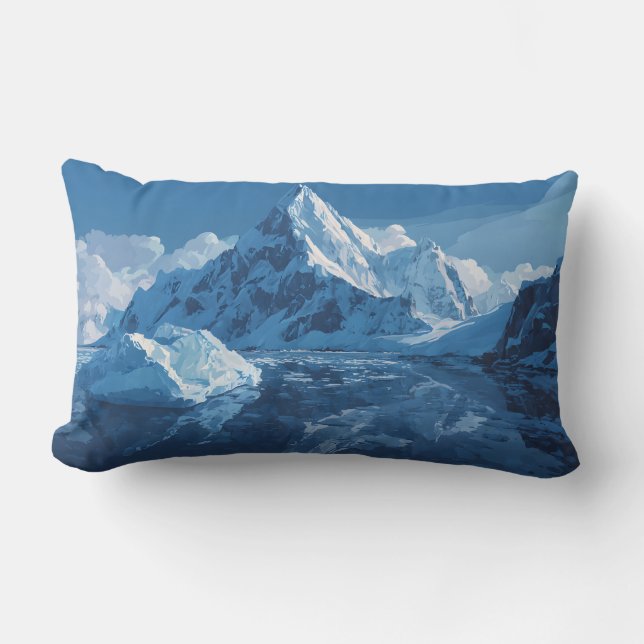 Coussin Rectangle Mer froide avec montagne (Recto)