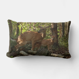 Coussin Rectangle Mère et bébé cerf au Parc national de Shenandoah