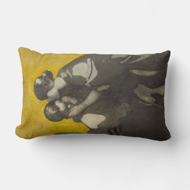 Coussin Rectangle Mère et enfant (par Norah Neilson Grey) (Recto)