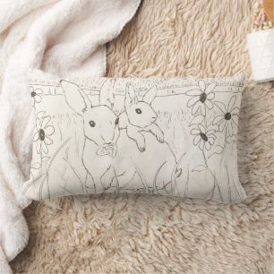 Coussin Rectangle Mère mignonne lapin lapin lapin