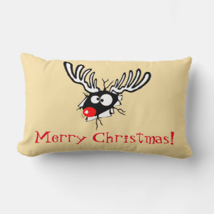 Coussin Rectangle Merry Christmas ! Crazy Red Nosed