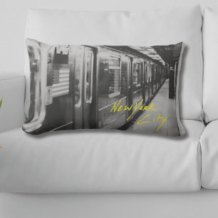 Coussin Rectangle Métro de New York City Urbain Chic Jeu d'oreiller