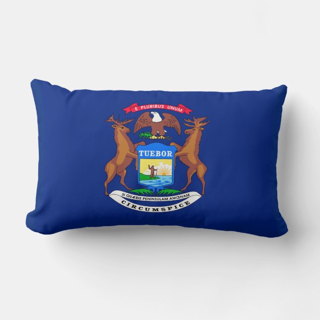 Coussin Rectangle Michigan State Flag Design (Recto)