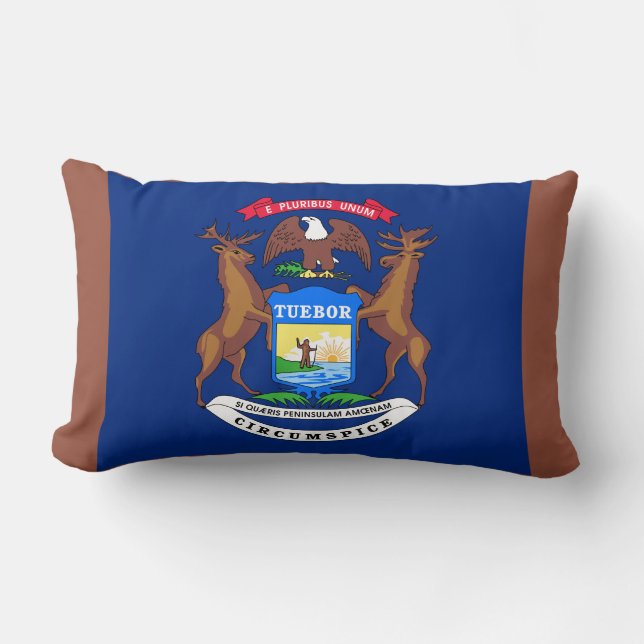 Coussin Rectangle Michigan State Flag Print Patriotic (Recto)