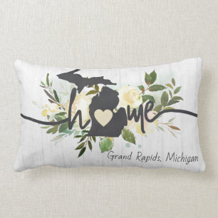 Coussin Rectangle Michigan State Personnalisé Votre Ville Maison Rus