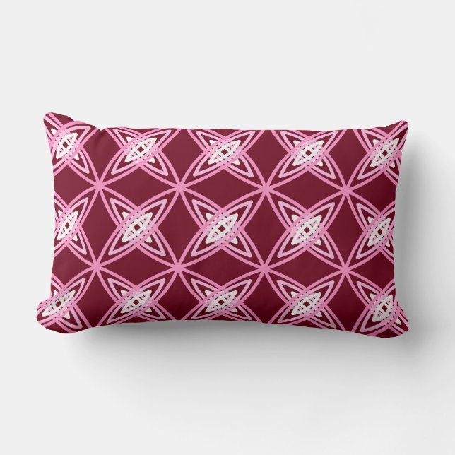 Coussin Rectangle Mid Century Modern Atomic Print - Vin Bourgogne (Recto)
