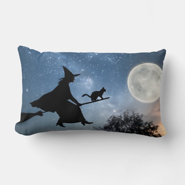 Coussin Rectangle Midnight Ride, The Witch and Her Familier (Recto)