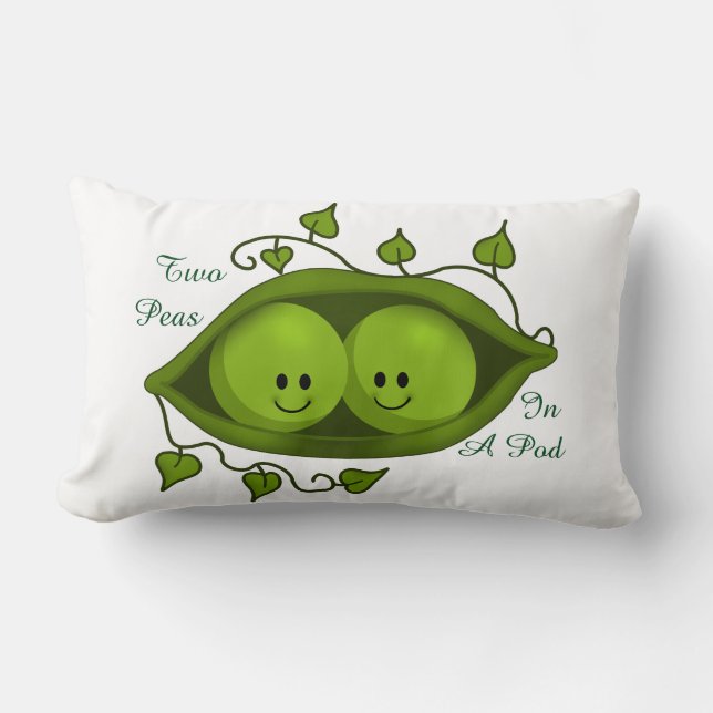 Coussin Rectangle Mignon Deux Petits Pois Dans Une Cosse Verte (Recto)