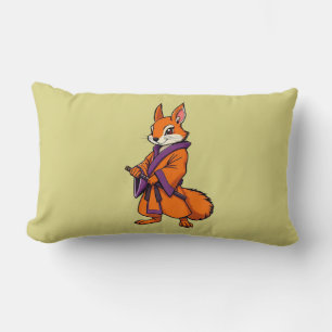 Coussin Rectangle Mignon écureuil samouraï japonais