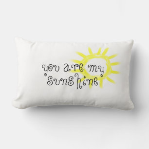 Coussin Rectangle mignon tu es ma citation soleil jaune blanc