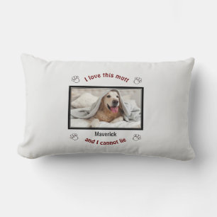 Coussin Rectangle Mignonne J'ADORE CE MUTT   Amoureux des chiens per