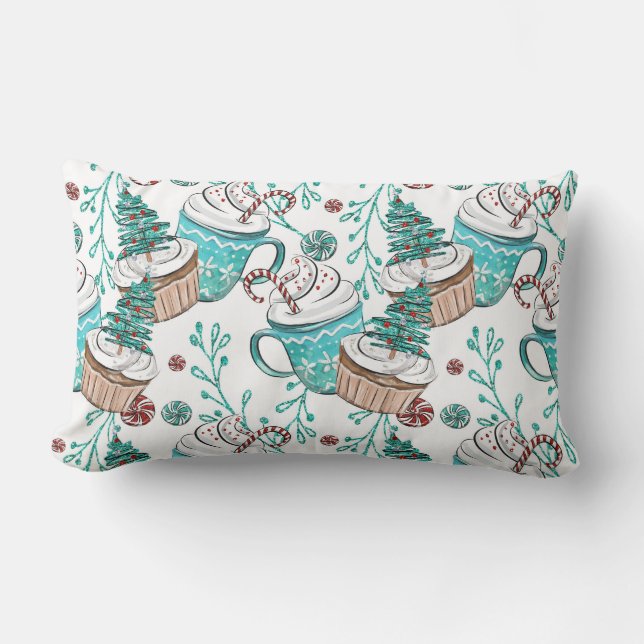 Coussin Rectangle Mignonne, Noël, Joie (Recto)