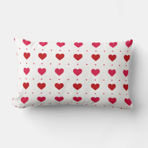 Coussin Rectangle Mignons coeurs rouges roses blancs pour mariage Am